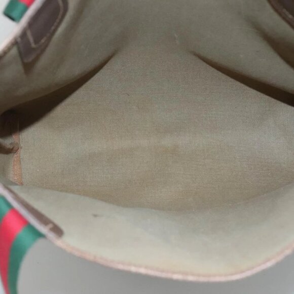 GUCCI GG Supreme Web Sherry Line Bag PVC Beige Green Red - Picture 12 of 15